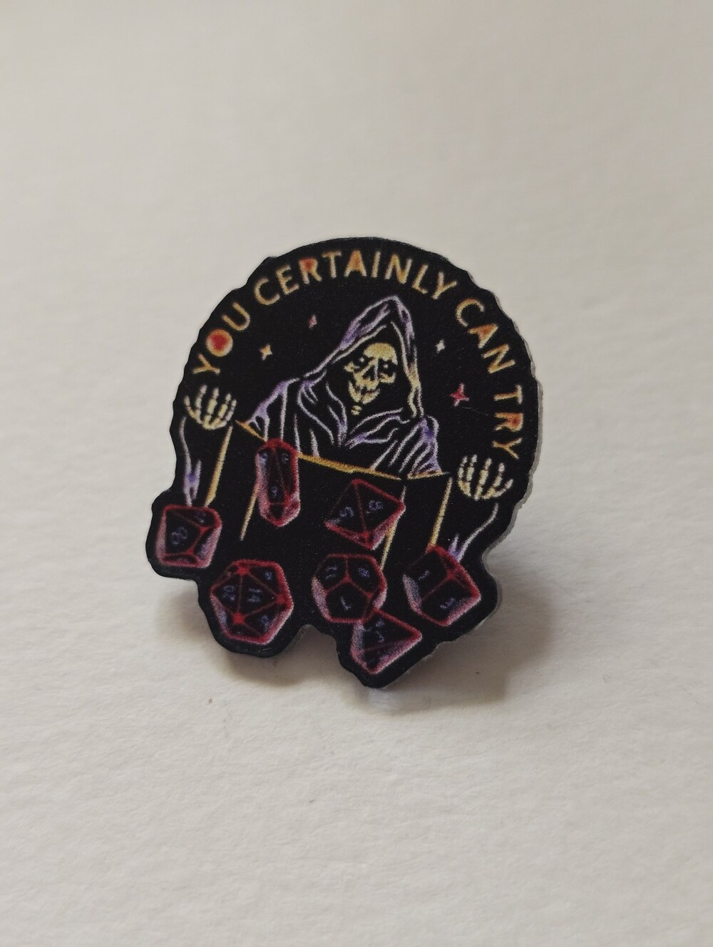 Grim Reaper Dice Enamel Pin